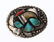 Old Pawn Bear Claw Turquoise & Coral Garden Motif Belt