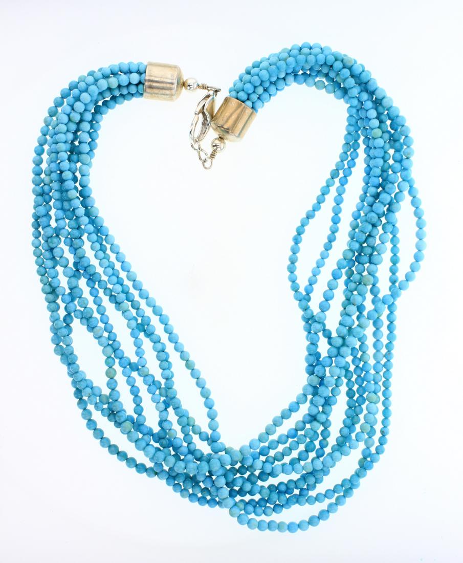 10 Strand Vintage Sleeping Beauty Turquoise Round Bead (1 of 2)