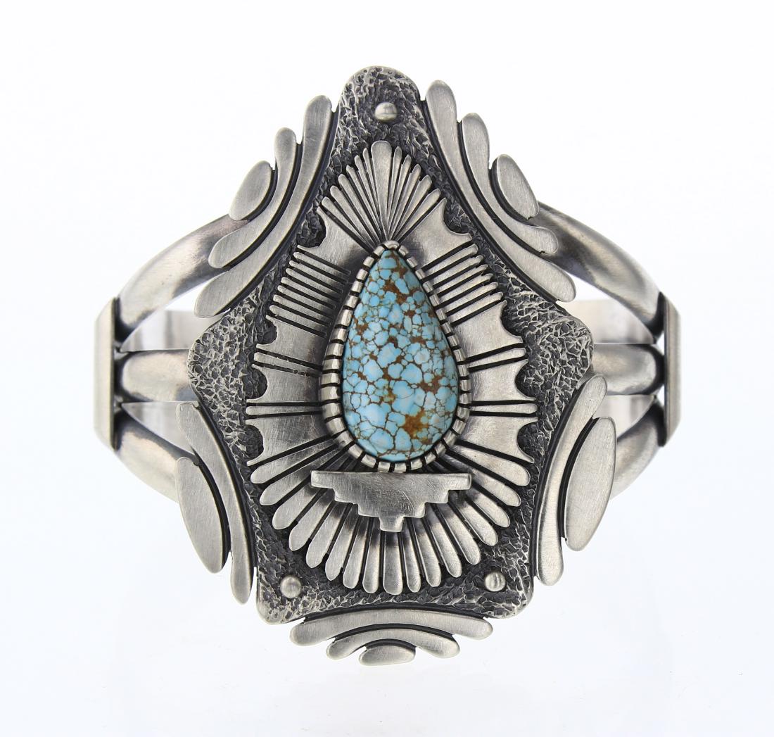 Marita Benally Number Eight Turquoise Heavy Stamp Deep (1 of 3)