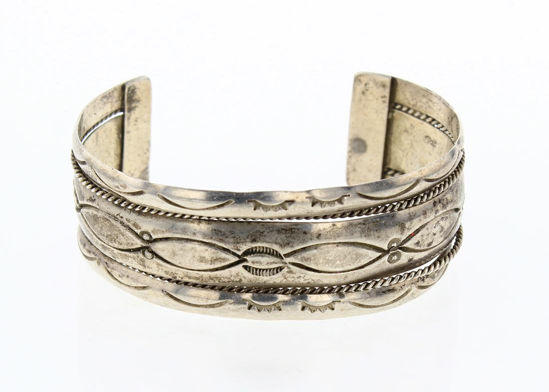 Vintage Heavy Stamp Cuff Bracelet (1 of 3)