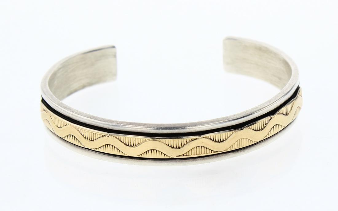 M&M Roger 14K Gold Over Sterling Silver Cuff Bracelet (1 of 3)