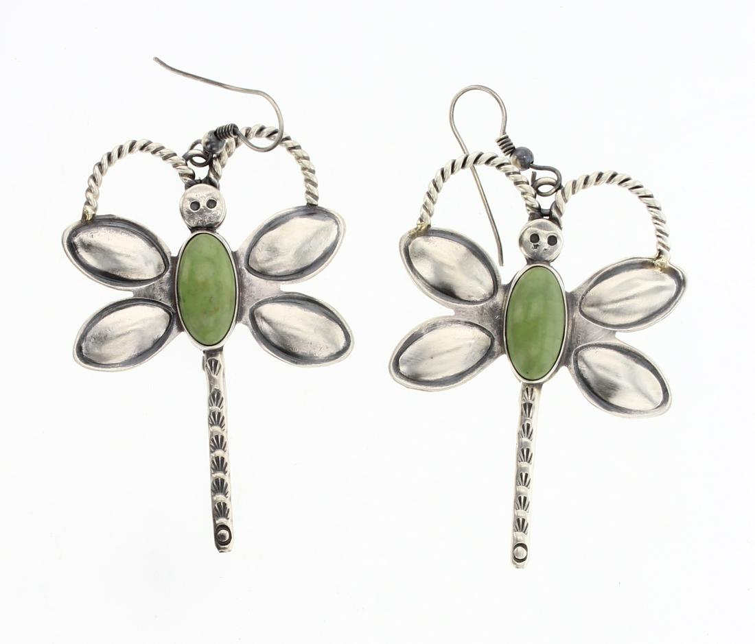 Ray Bennet Gaspeite Dragon Fly Earrings (1 of 2)