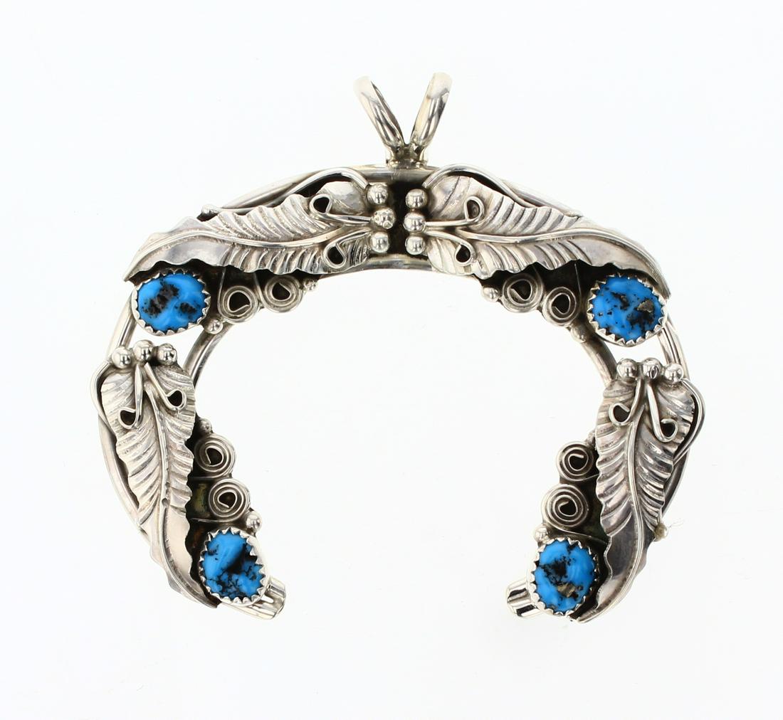 Kingman Turquoise Nugget Naja Pendant (1 of 2)