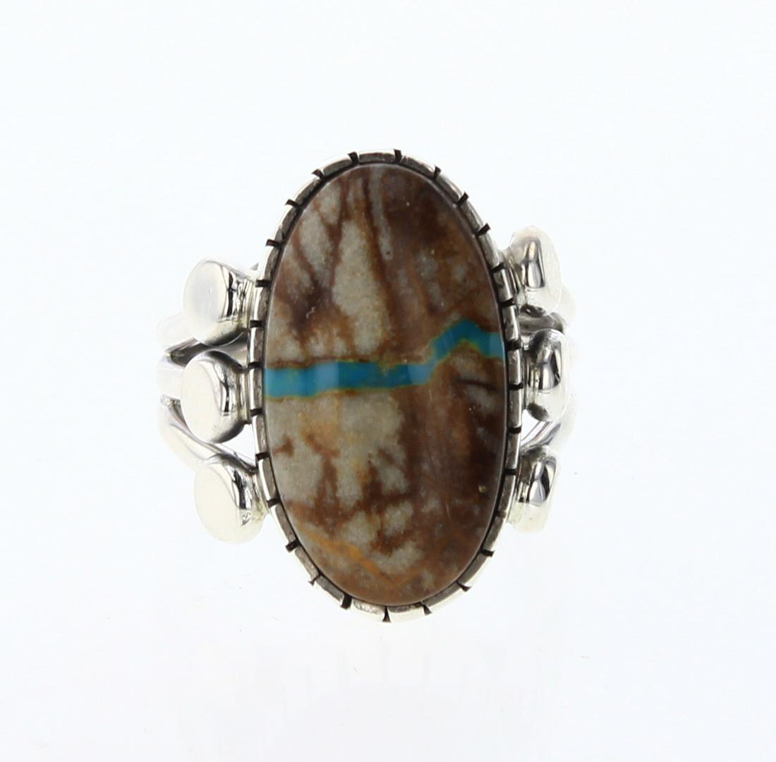 Sheila Becenti Boulder Turquoise Contemporary Ring (1 of 4)