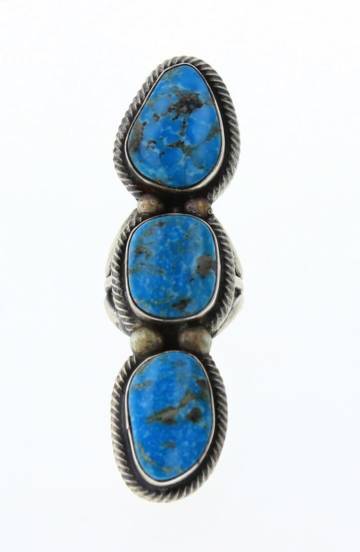 Rick Martinez Blue Gem Turquoise Elongated Ring (1 of 4)