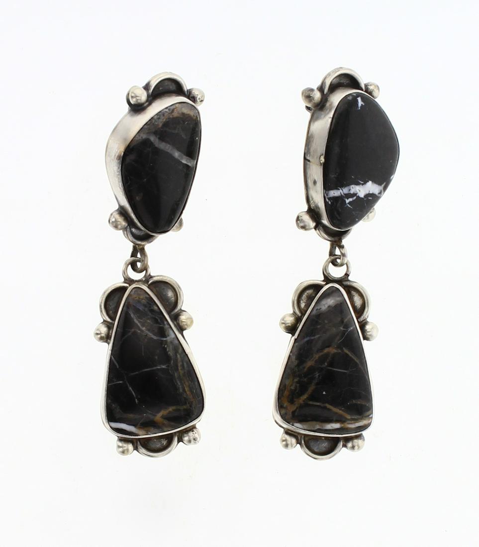 Eleanor Largo Black Lightning White Buffalo Post Dangle (1 of 2)