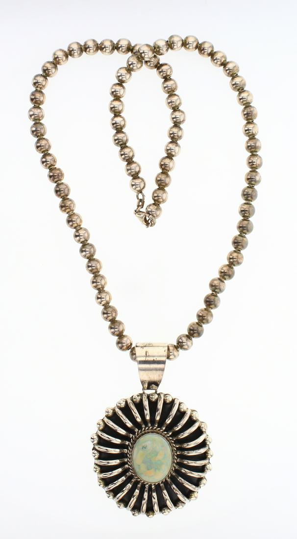 Vintage Sterling Opal Pendant & Vintage Beads Necklace (1 of 2)