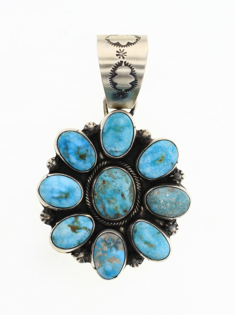 Raymond Beard Blue Gem Turquoise Cluster Pendant (1 of 2)