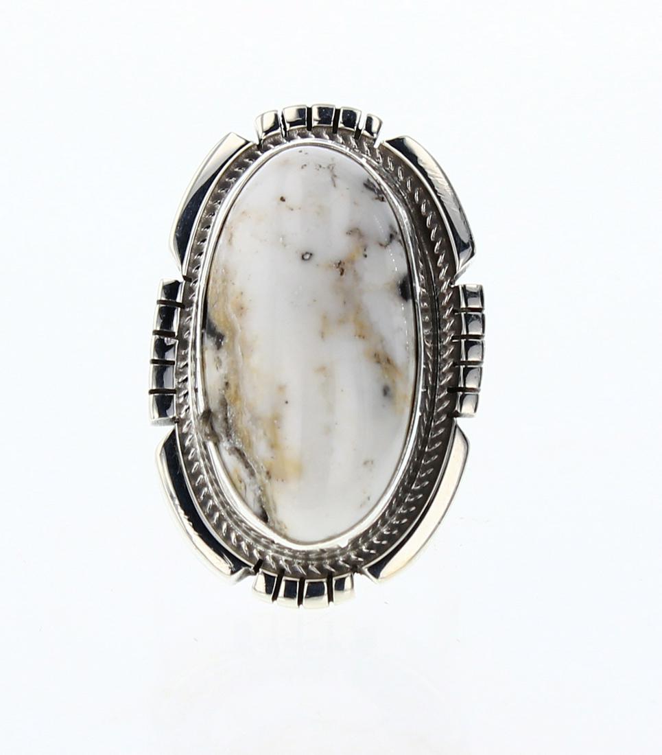 Sheila Becenti Contemporary White Buffalo Etch Ring (1 of 3)