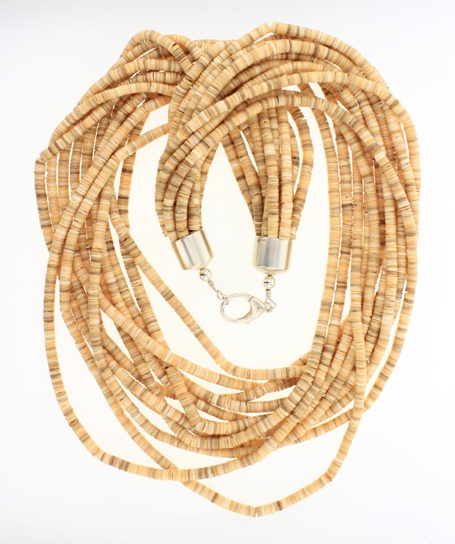 Melon Shell Heishe Multi Strand Necklace (1 of 2)