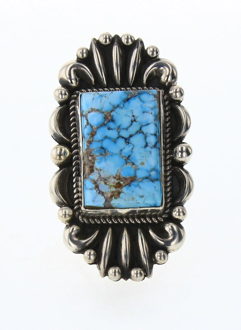 Vintage Water web Kingman Turquoise Bump Out Ring (1 of 4)
