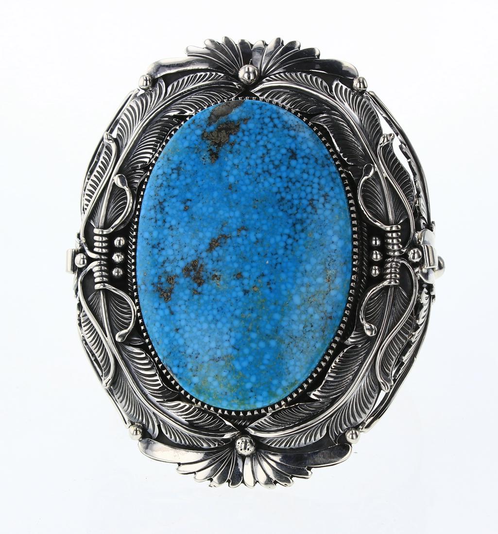 Mark Yazzie Spider Web Kingman Turquoise Intricate (1 of 3)