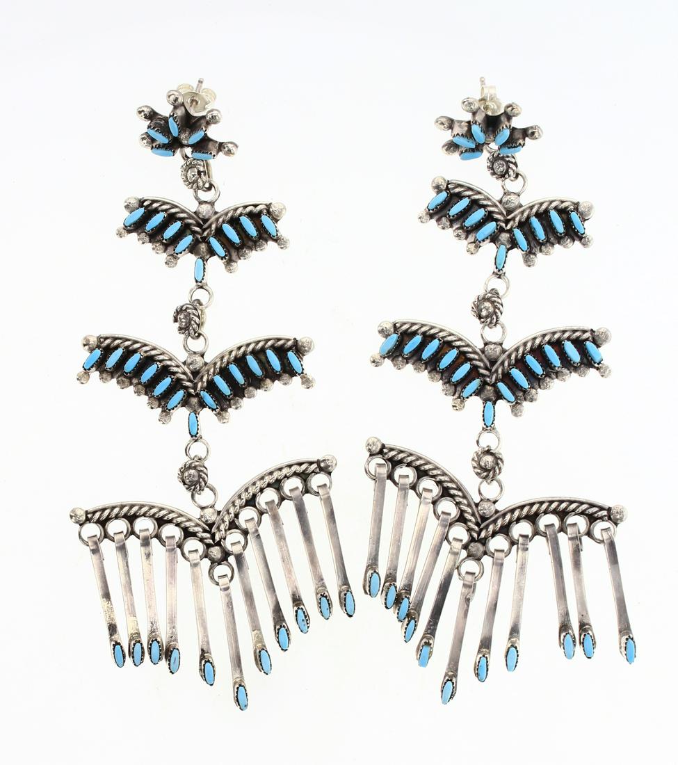 Vintage Sleeping Beauty Turquoise Zuni Needlepoint (1 of 2)