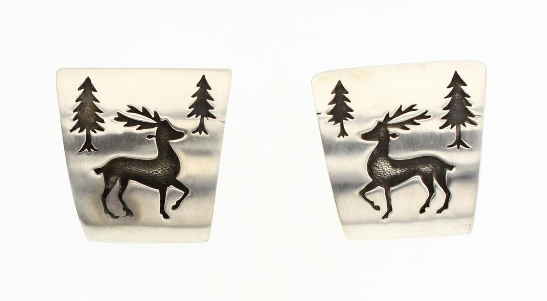 Vintage Overlay Deer Post Earrings (1 of 2)