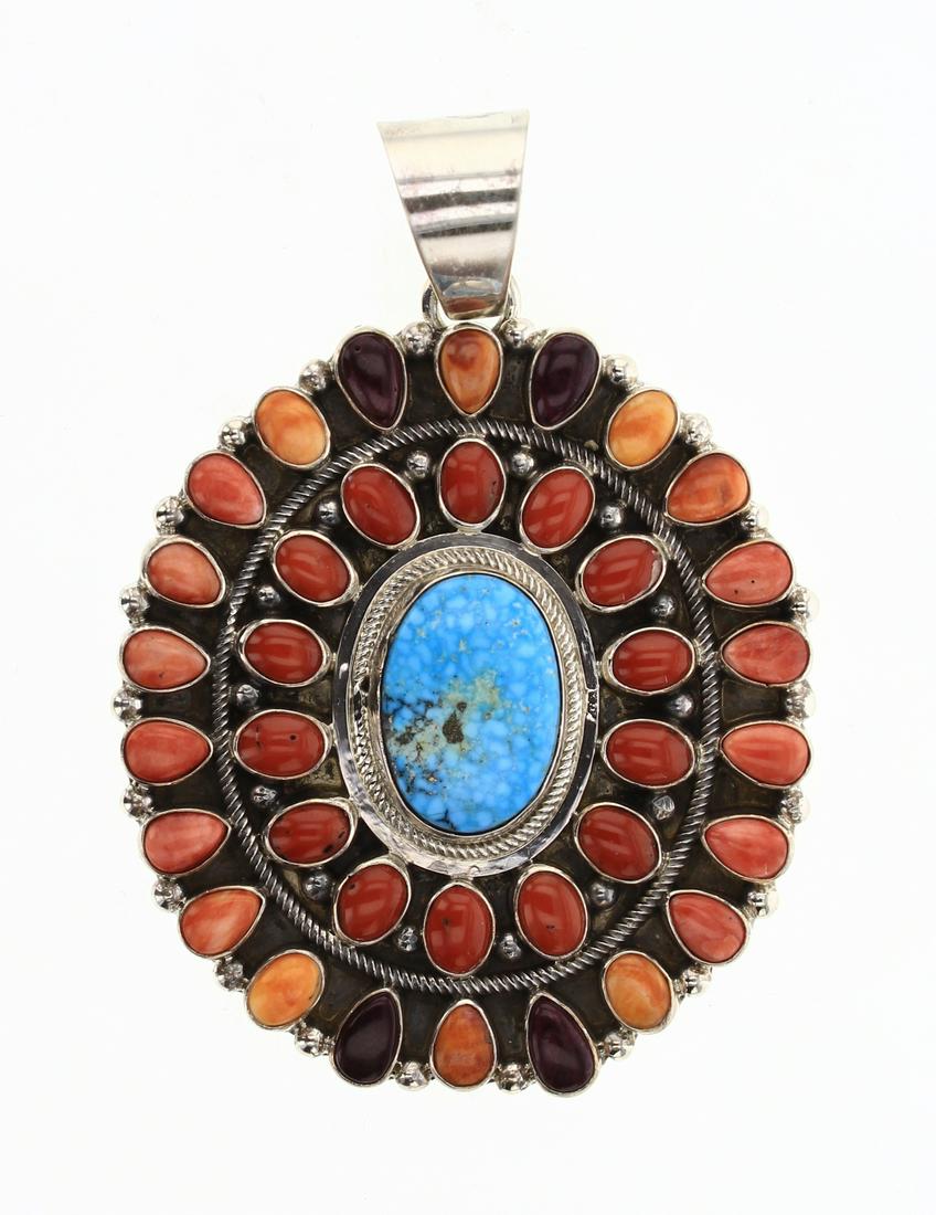 Vintage Spiny Oyster Shell Coral & Kingman Turquoise (1 of 2)