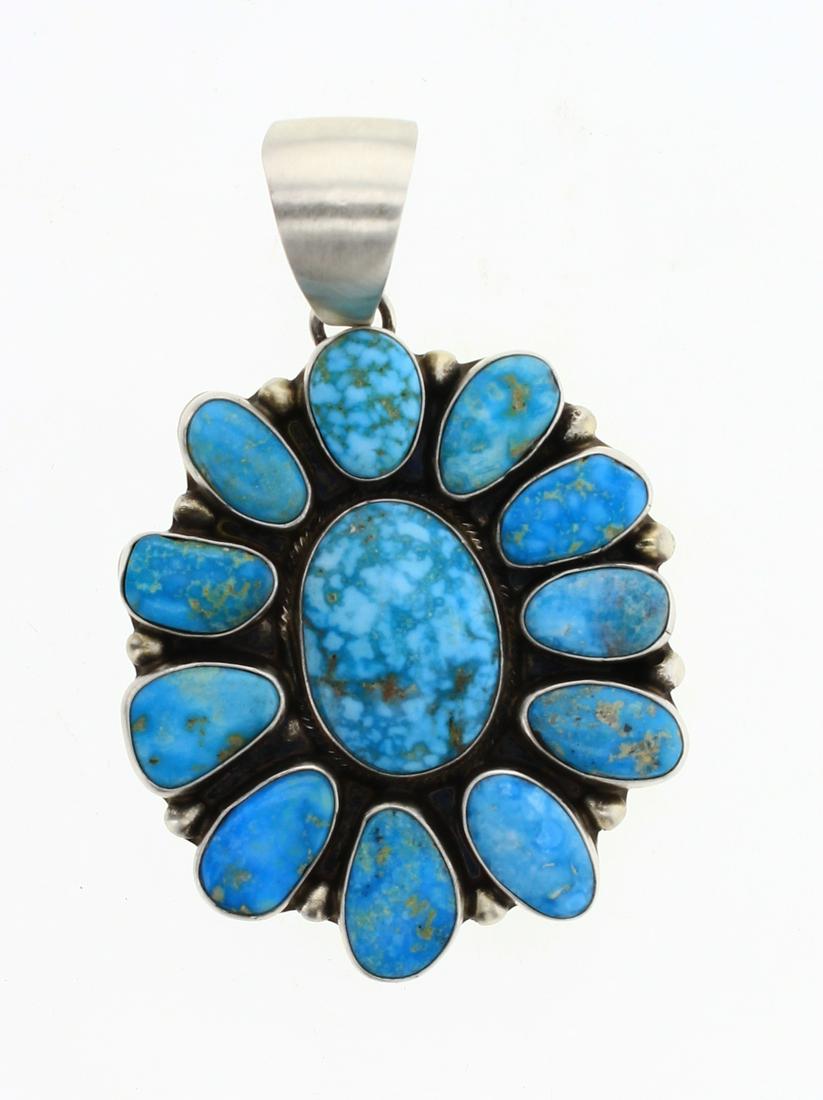 Kathleen Chavez Blue Bird Turquoise Cluster Pendant (1 of 2)
