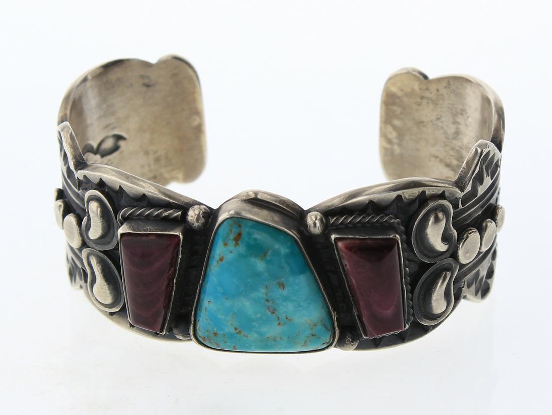 Vintage Kingman Turquoise & Purple Spiny  Heavy Stamp (1 of 3)