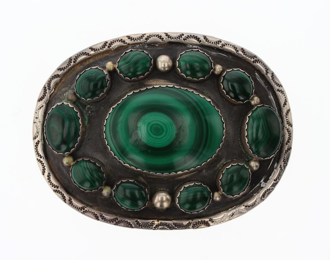 Old Pawn Malachite Belt Buckle Stamp (1 of 2)