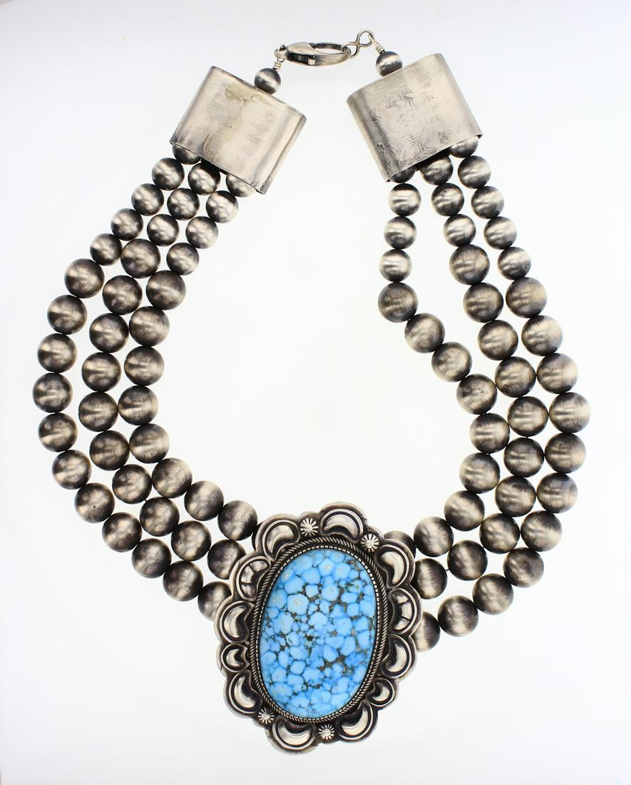 Paul Livingston Vintage Water Web Kingman Large Bead (1 of 2)