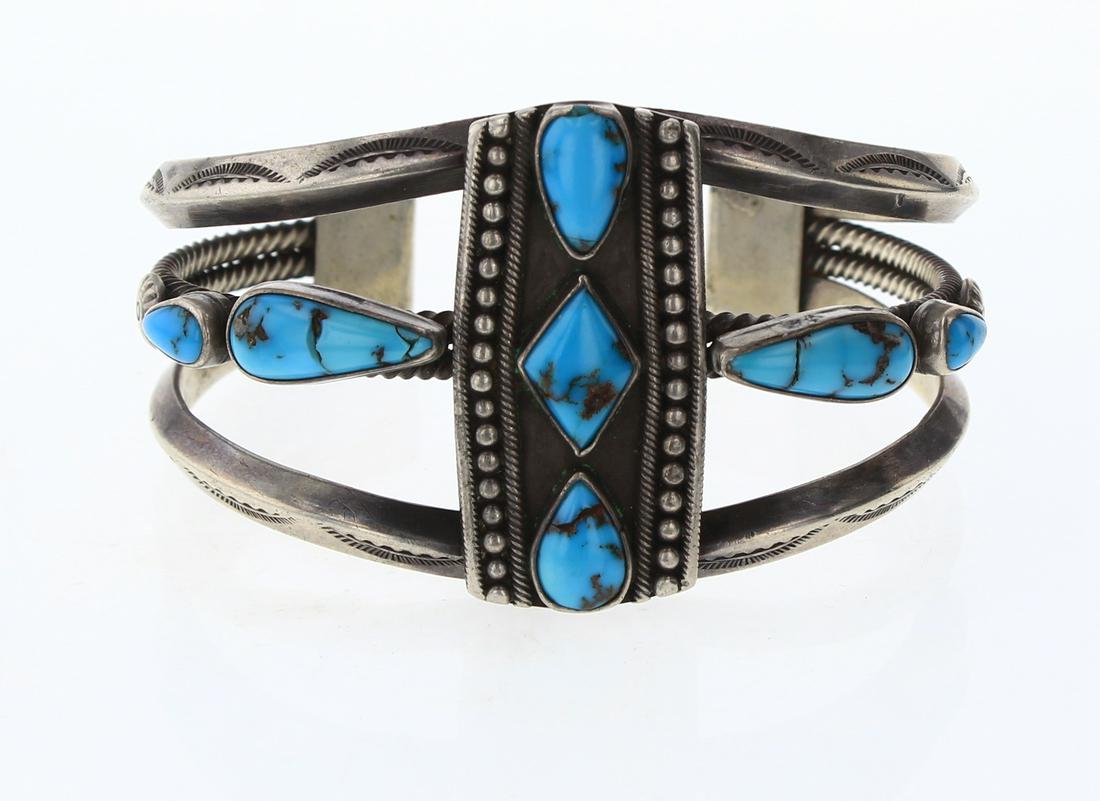 Old Pawn Persian Turquoise Cuff Bracelet (1 of 3)