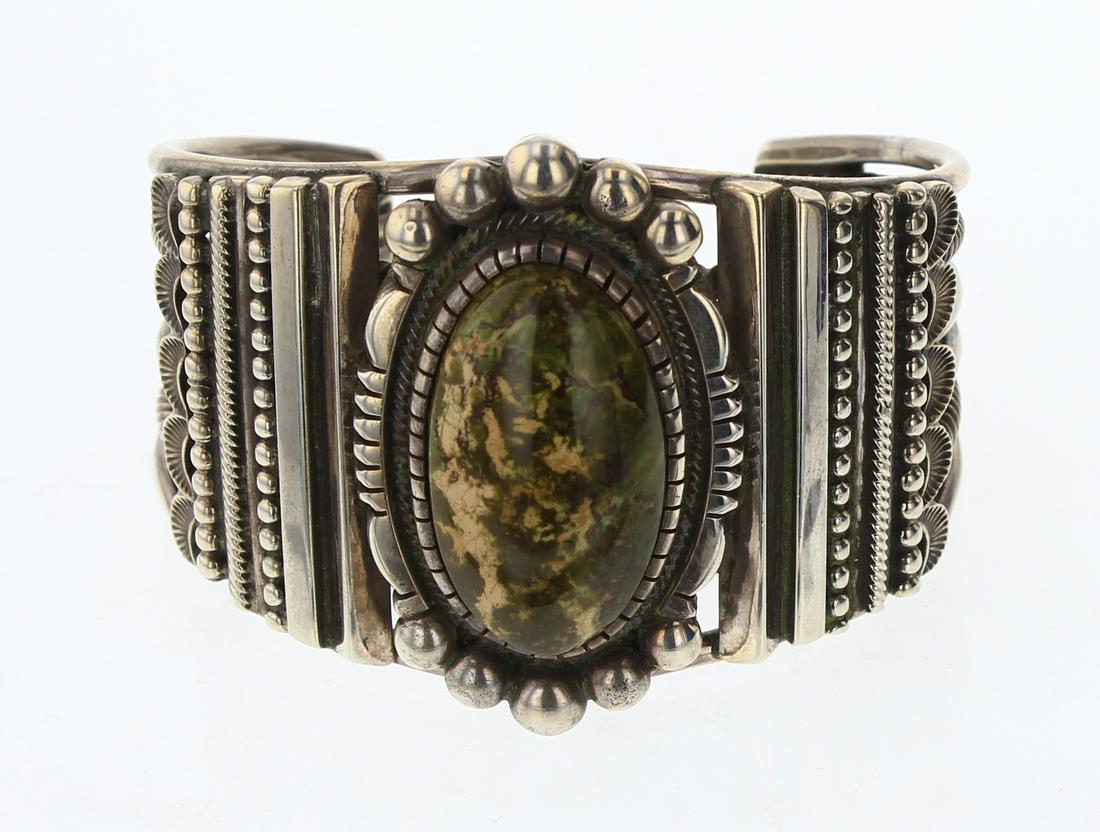 Rick Martinez Royston Turquoise Stack Row Cuff Bracelet (1 of 3)