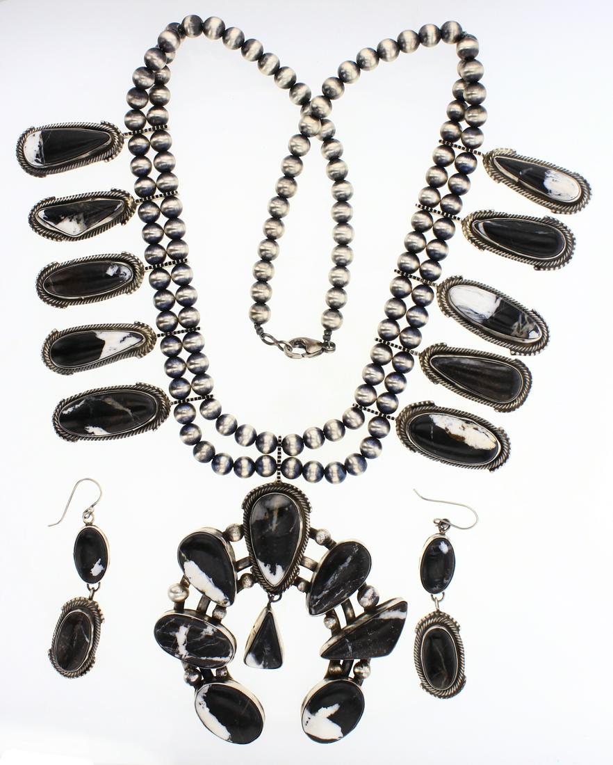 Ella Peters White Buffalo Squash Blossom Necklace & (1 of 2)