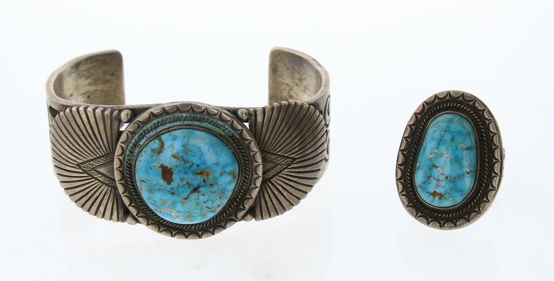 Calvin Martinez Vintage Candelaria Turquoise Bracelet (1 of 3)