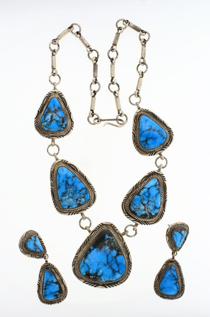 G Boyd Vintage Kingman Turquoise Necklace & Earrings (1 of 2)