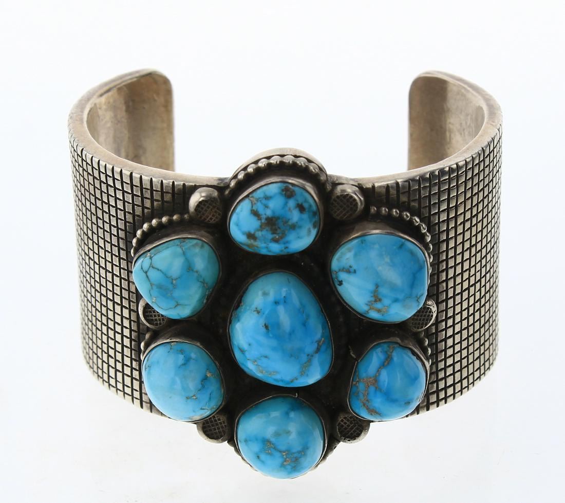Mathew Charley Blue Gem Turquoise Freeform Cluster (1 of 3)
