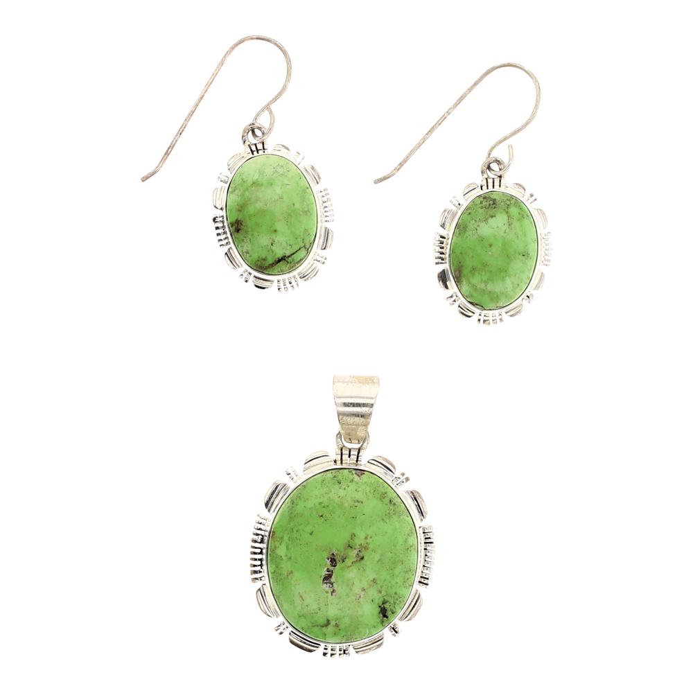 Gaspeite Pendant & Earrings Set (1 of 2)