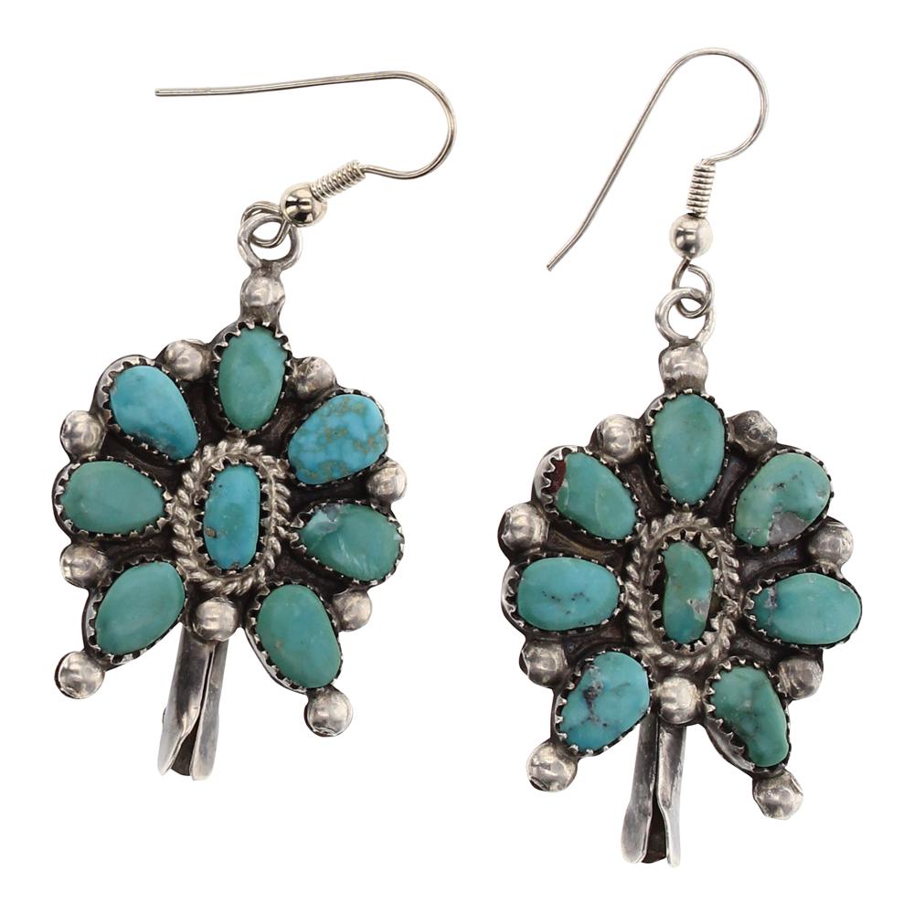 Old Pawn Turquoise Squash Blossom Earrings (1 of 2)