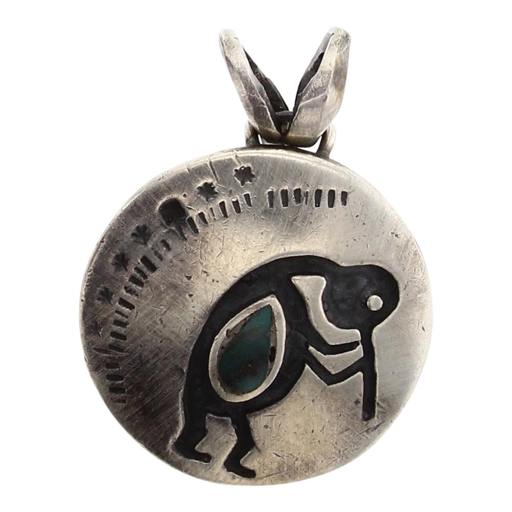 Old Pawn Turquoise Kokopelli Pendant (1 of 2)