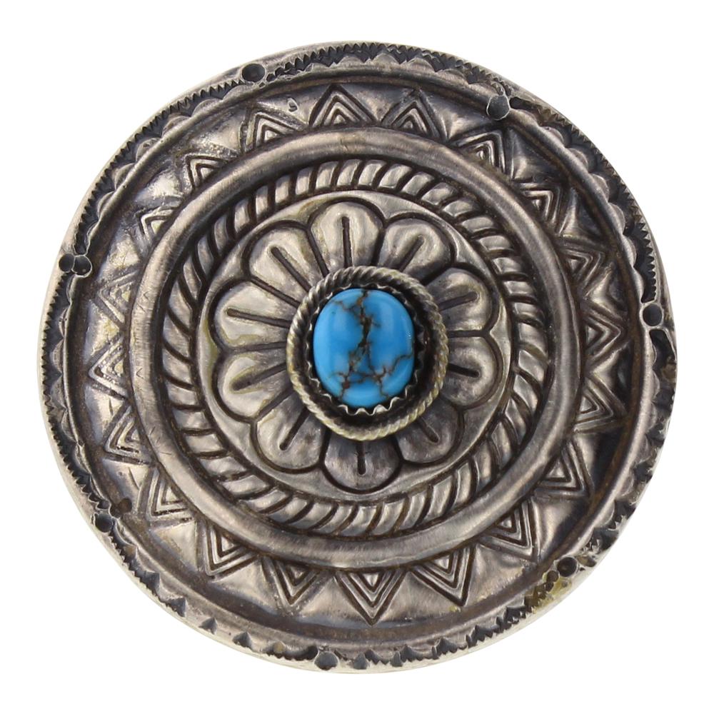 Timothy Yazzie Vintage Turquoise Heavy Stamp Ring (1 of 3)