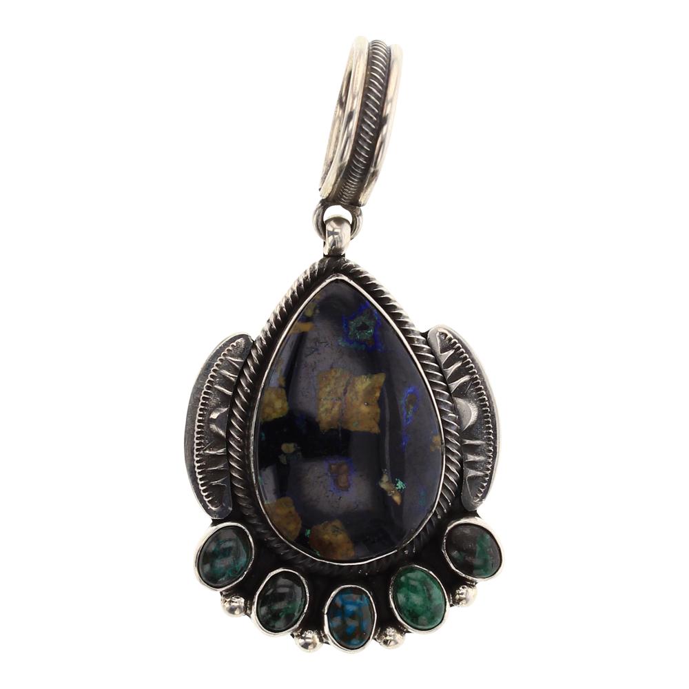 Leon Martinez Azurite Heavy Stamp Pendant (1 of 2)