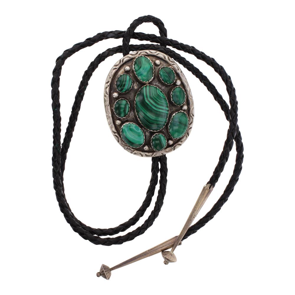Old Pawn Malachite Bolo Tie (1 of 3)