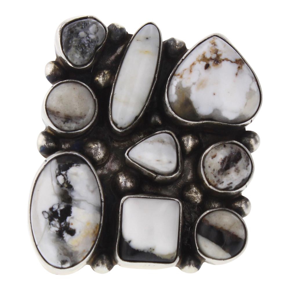 Bobby Johnson White Buffalo Cluster Freeform Ring (1 of 3)