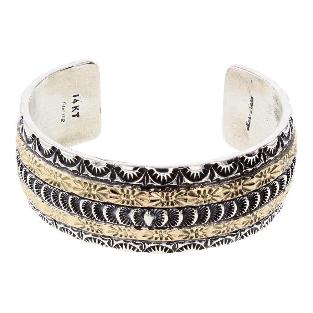Marc Antia 14K Gold Heavy Stamp Cuff Bracelet (1 of 3)