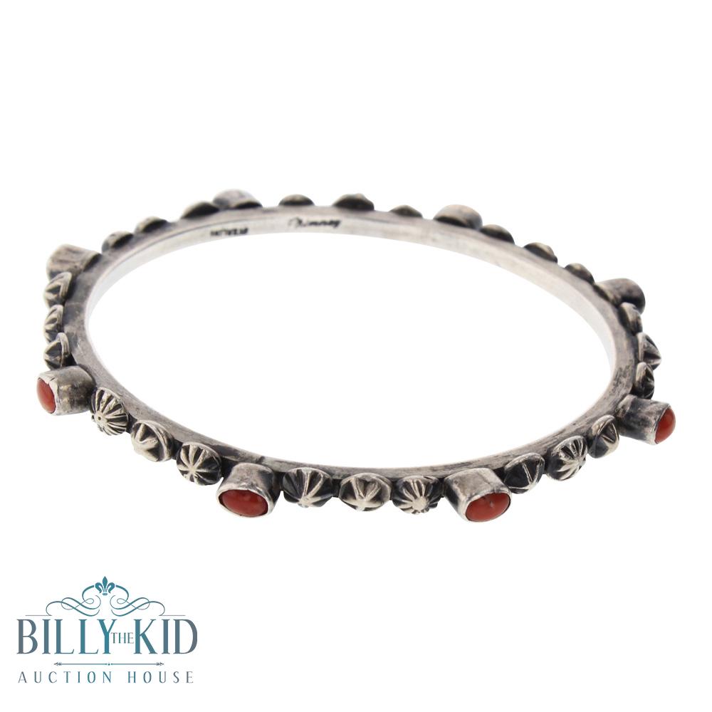 Vintage Coral Bump Out Sauder Bangle Bracelet (1 of 2)