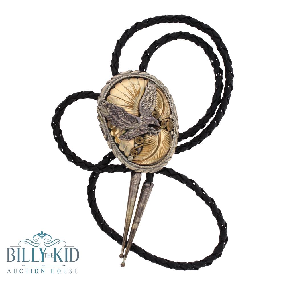 Old Pawn Sterling Silver & 12K Gold Filled Eagle Bolo (1 of 2)