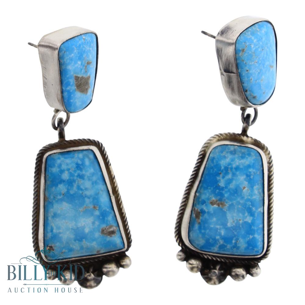 Richard Hoskie Blue Gem Turquoise Freeform Earrings (1 of 2)
