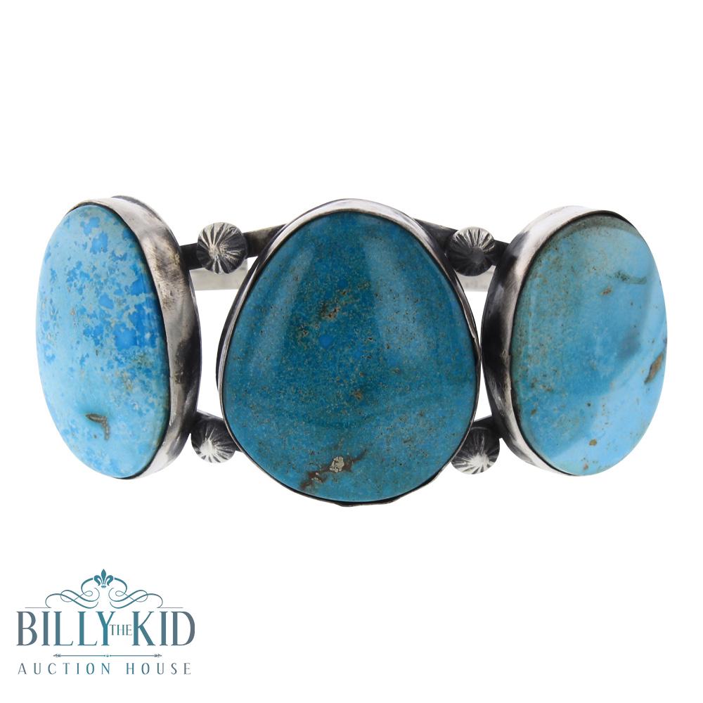 Three Large Freeform Kingman Turquoise Bracelet (1 of 3)