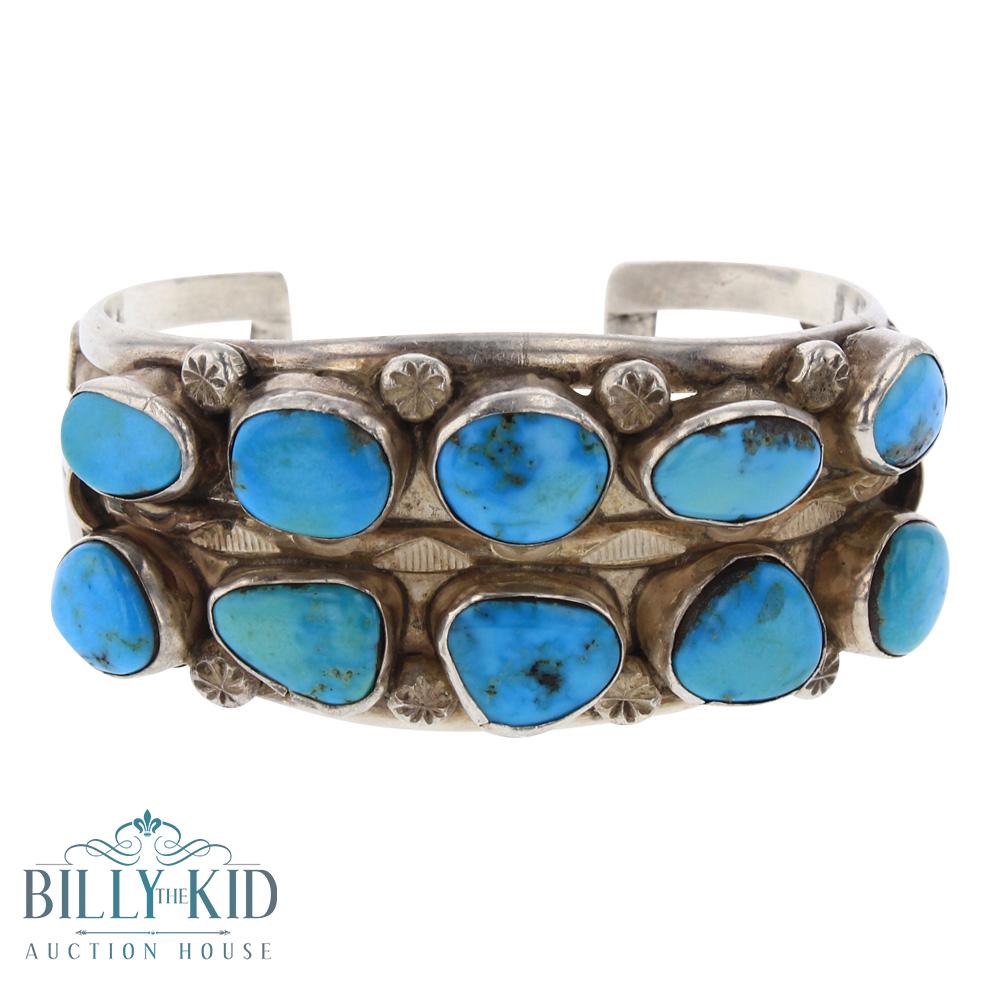 Old Pawn RBP Turquoise Freeform Row Bracelet (1 of 3)