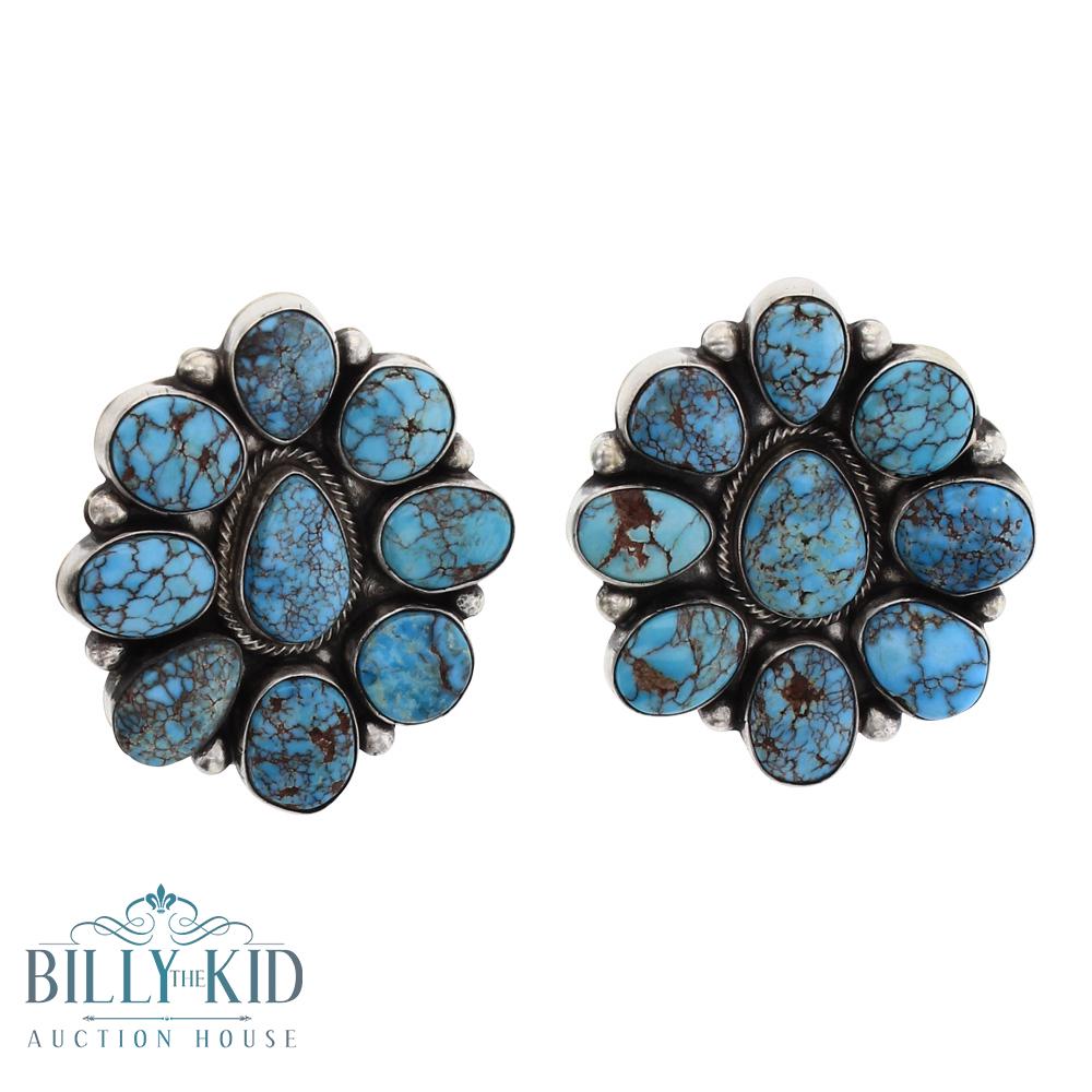 Elanor Largo Spiderweb Turquoise Cluster Earrings (1 of 2)