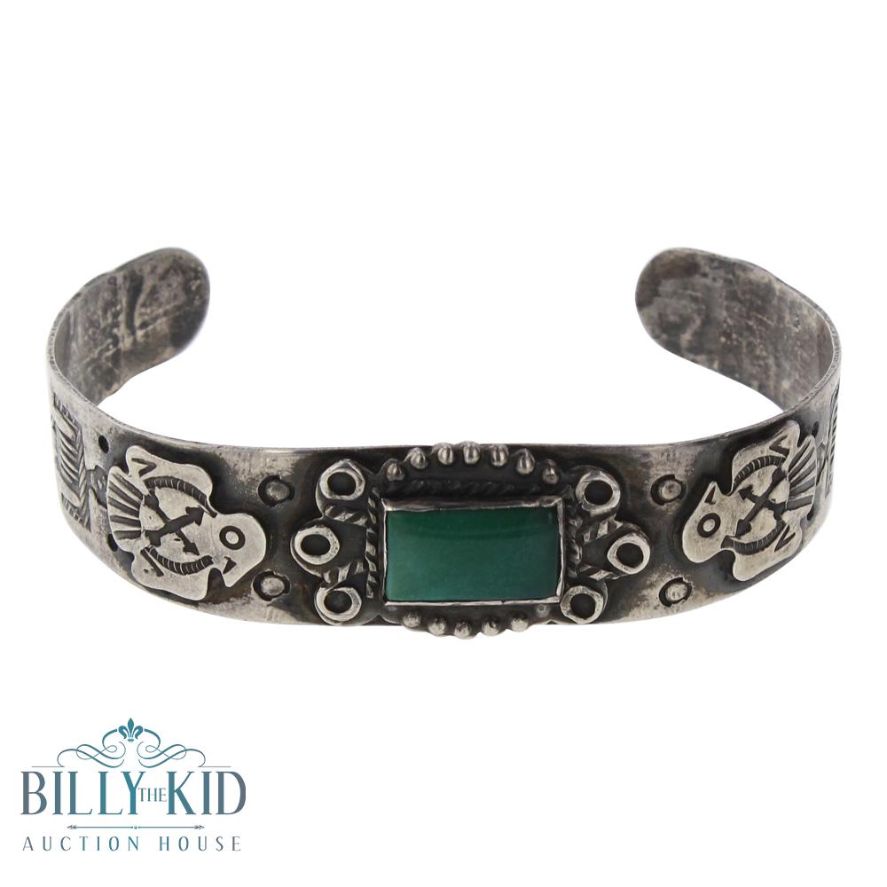 Fred Harvey Old Pawn Turquoise Bracelet (1 of 3)