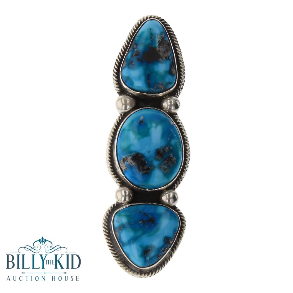 Rick Martinez Blue Gem Turquoise Three Stone Ring (1 of 3)