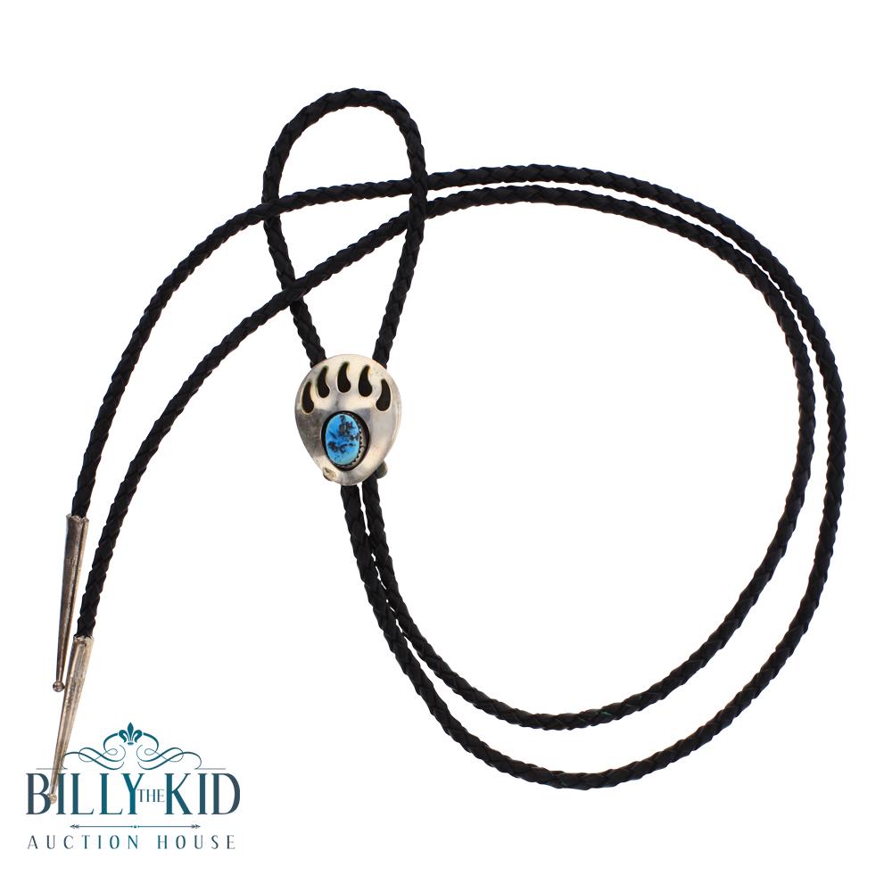 Vintage Turquoise Bear Paw Bolo Tie (1 of 3)