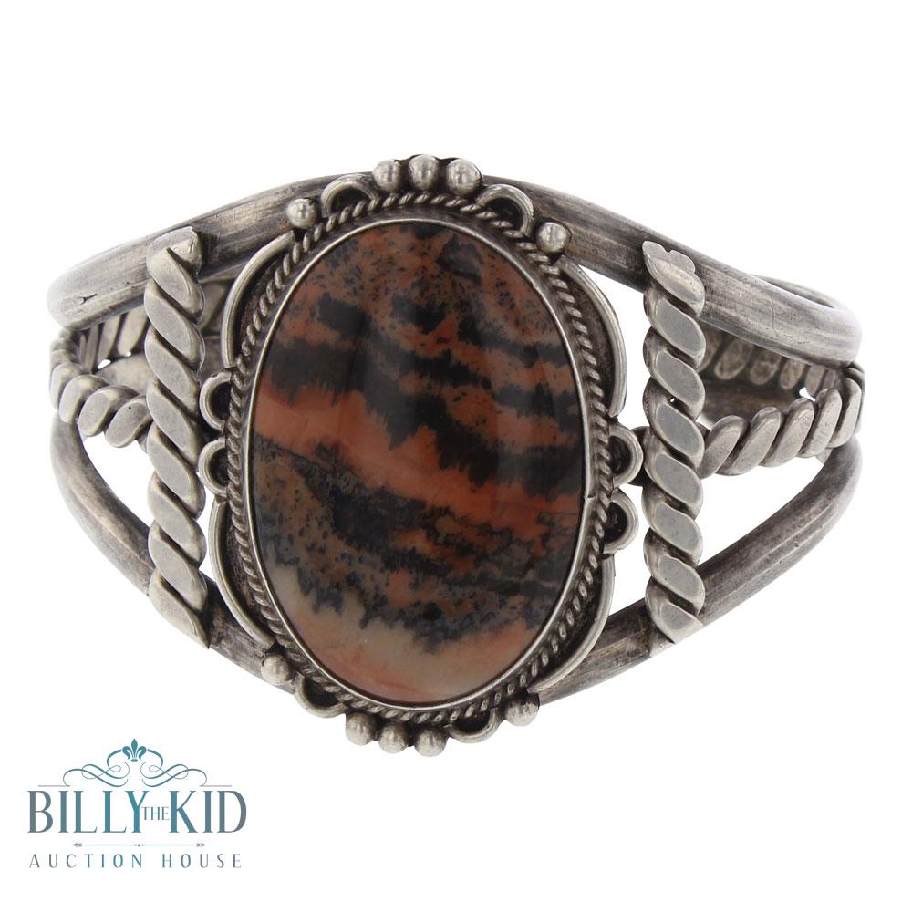 Old Pawn Jasper Flattened Twist Wire Cuff Bracelet (1 of 3)