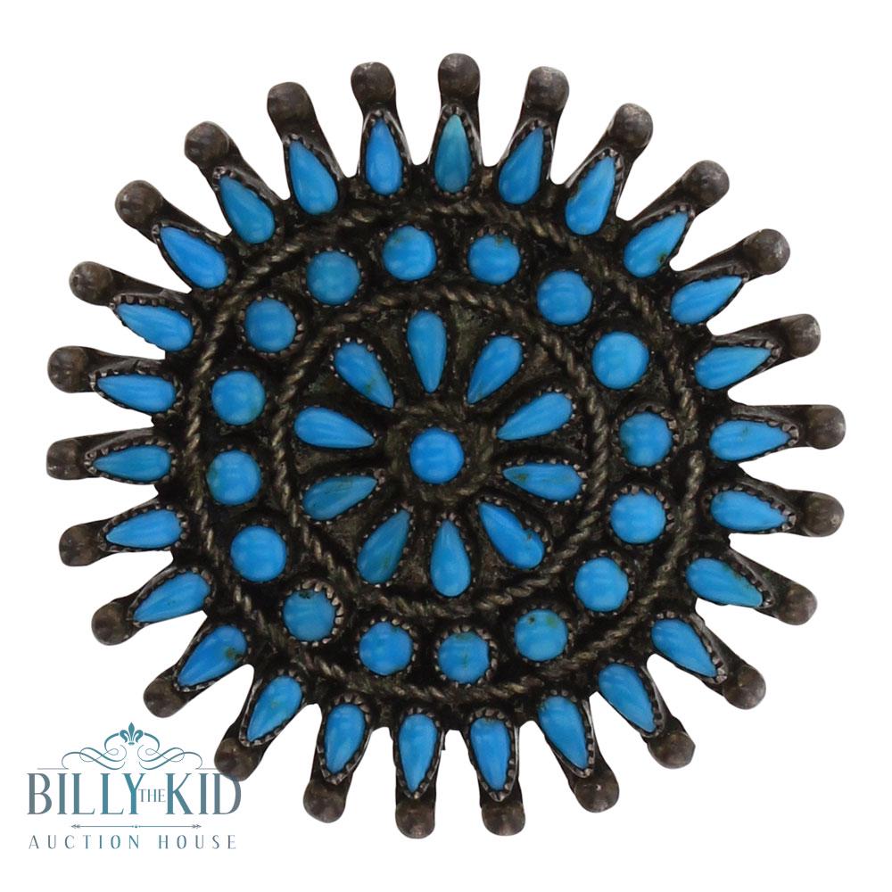 Pawn Needlepoint Turquoise Pin (1 of 2)