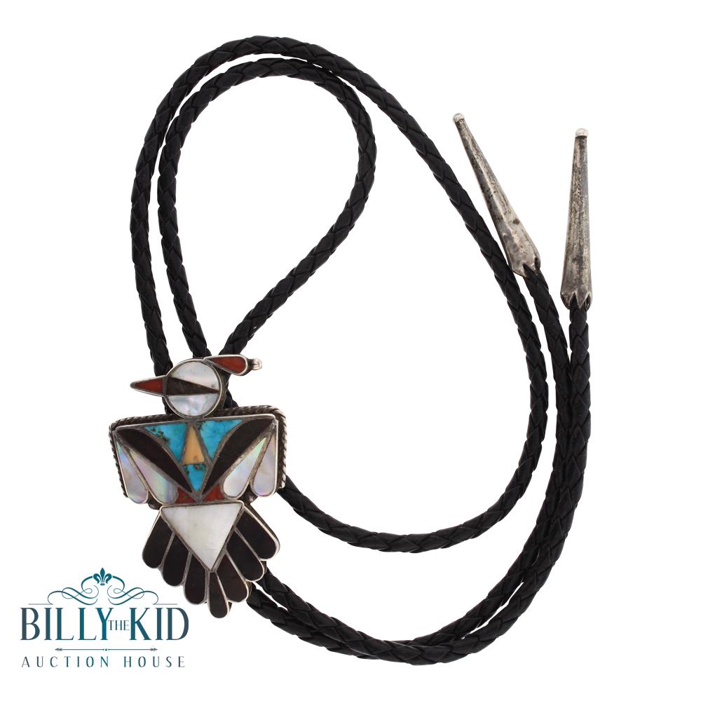 Zuni Hummingbird Multi Stone Bolo Tie (1 of 3)