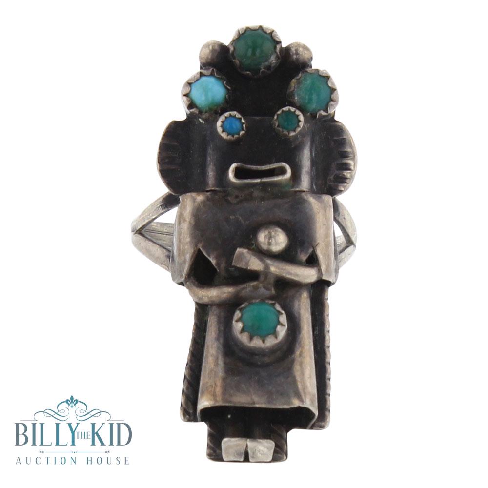 CW Old Pawn Kachina Turquoise Ring (1 of 3)